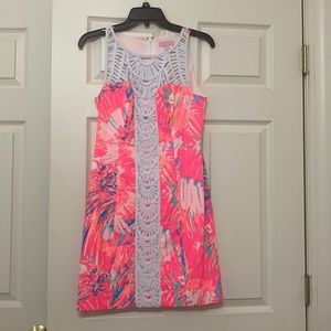 Lilly Pulitzer Size 00 Pink Round Neckline Dress